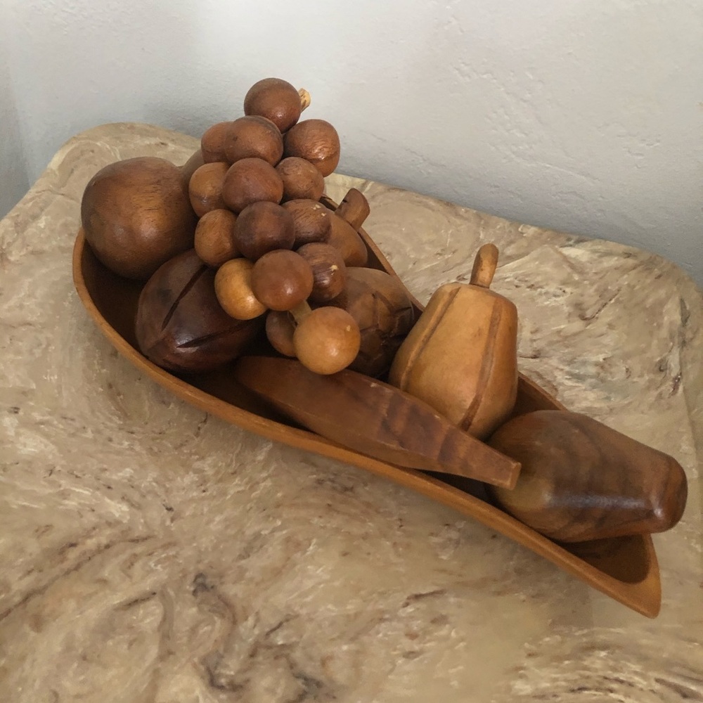 Wooden Decorative Fruit Bowl Assortment